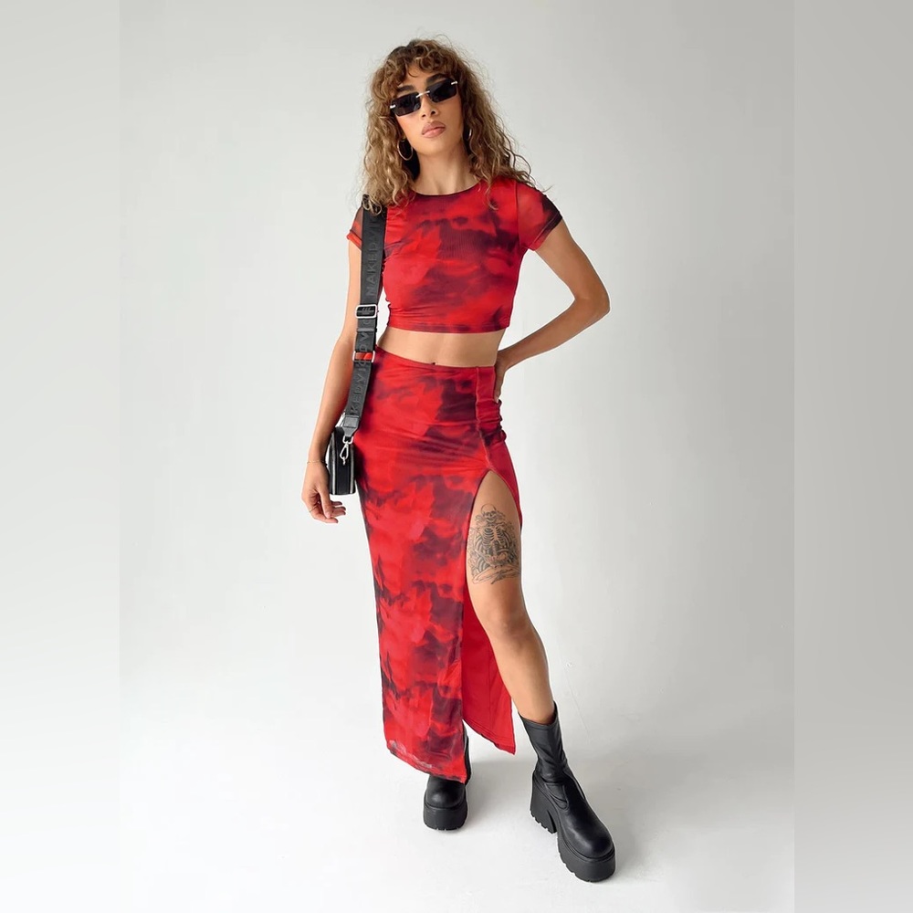 Rosie Mesh Set Red Multi Eco